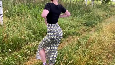 Wife sucks cock on the street and has sex with ending on her ass. CleoModel Russian porn
